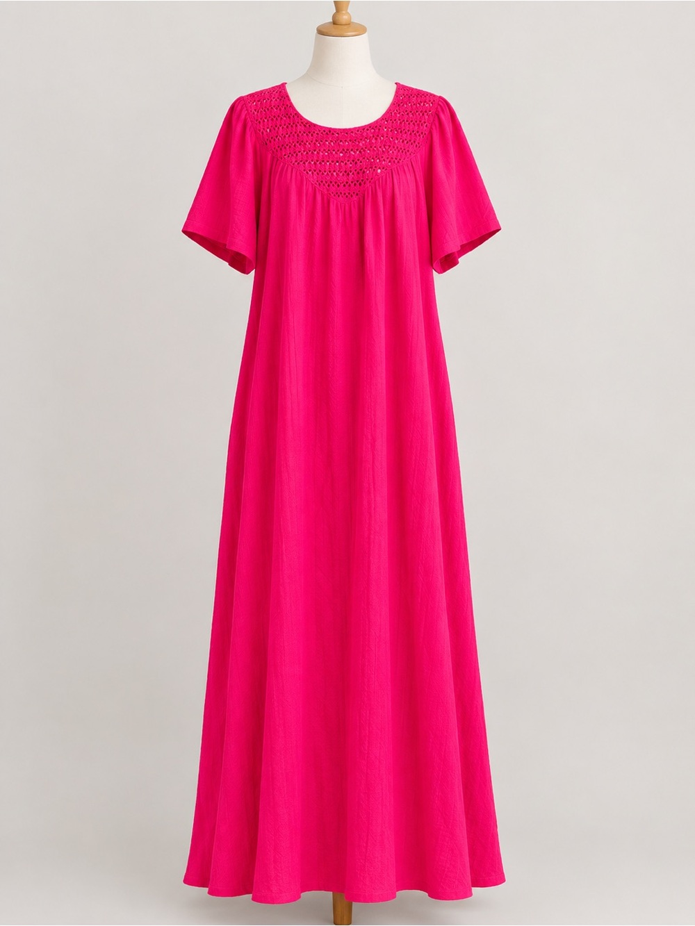 The Vermont Country Store Smocked Yoke Maxi Dress | Cottagecore Prarie